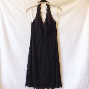 David’s Bridal Black Halter Top Laced Short Dress